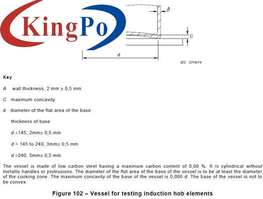 IEC 60335-2-6 low carbon steel Vessel For Hotplates Test Cooking Appliance