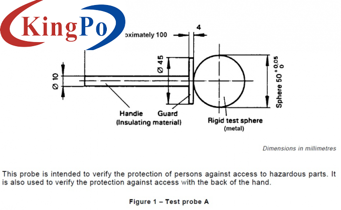 IEC 61032 Figure 1 SФ50mm Test Probe A For Hazardous Parts Test