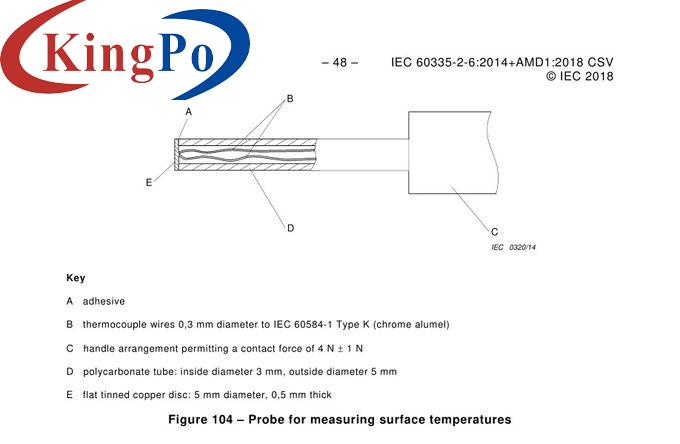 IEC60335-2 Probe With Thermometer For Surface Temperature Test