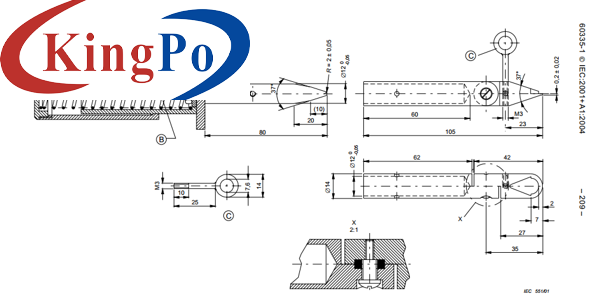 IEC 60335 Clause 22.11 Figure 7 Test Finger Nail With 50N Built - In Force