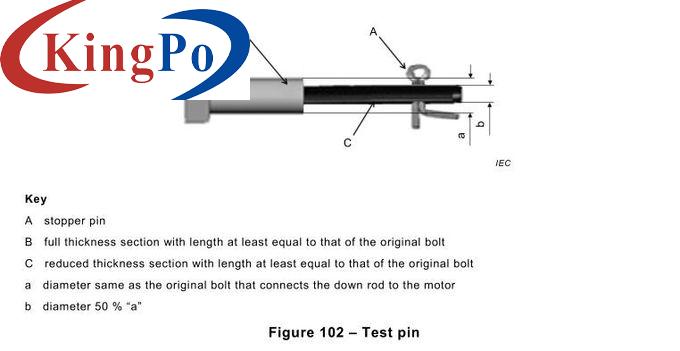 IEC 60335-2-80 Fig. 102 Ceiling Fan Test Pin Simulating Wear On Bolt