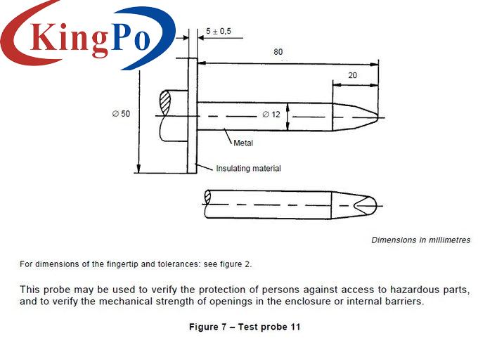 IEC 60335-1 Clause 22.11 Rigid Finger Test Probe 11 With 0~75N Force Range