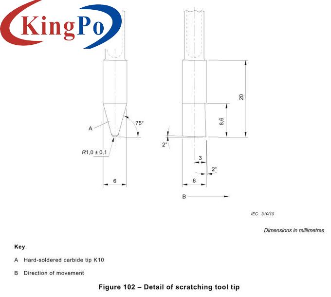 Figure 102 Hard - Soldered Carbide Tip K10 Refrigerator Scratching Tool Tip IEC60335-2-24