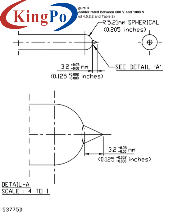 UL 496 Figure 3 Probe Intended With A Lampholder Rated Between 600V And 100V