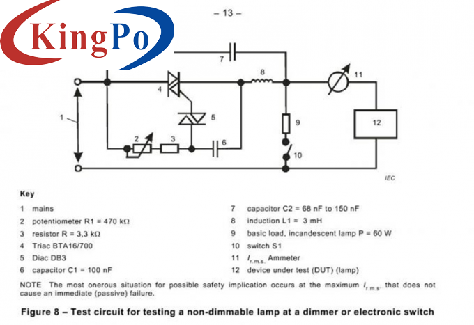 IEC 62560 Clause 15 Circuit Of Figure 8 For Non-Dimmable Lamps For Testing self-ballasted Lamp