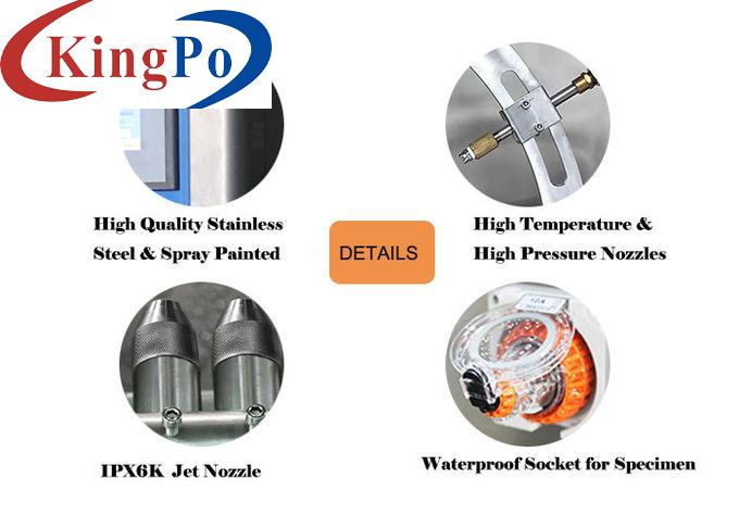 IPX6K9K Water Ingress Testing Equipment High Temperature Water Spray Stainless Steel Chamber