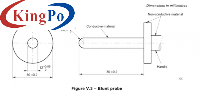 IEC 62368-1 R6mm Stainless Steel Blunt Test Probe Of Figure V.3